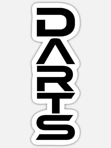 DARTHEROS - DARTS Backprint - Sticker Größe S (10 x 10 cm) - Mattweiß