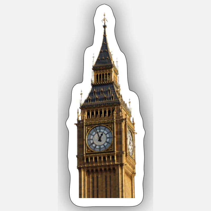Big Ben London - Sticker taille S (10 x 10 cm) - blanc mat