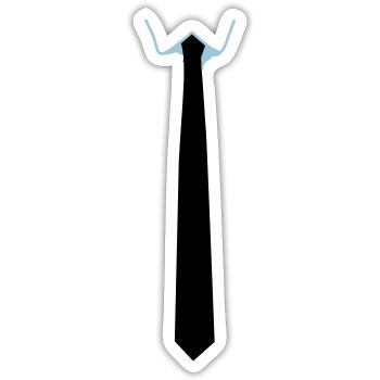 Stropdas - cravate - Sticker taille S (10 x 10 cm) - blanc mat - Devant