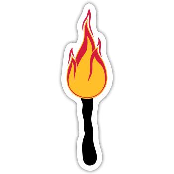fackel nachtwanderung licht hell feuer flamme heis - Sticker Größe S (10 x 10 cm) - Mattweiß - Vorne