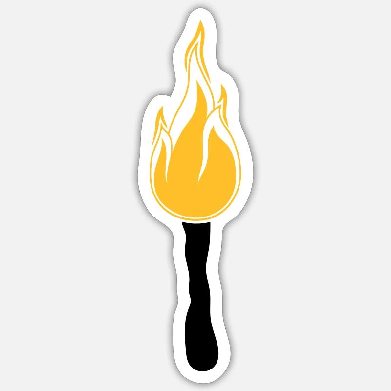 night walk torch light bright fire flame heis Sticker size S (10 x 10 cm)