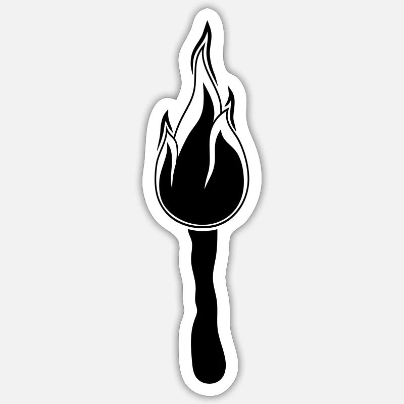 black night walk torch light bright fire fla Sticker size S (10 x 10 cm)