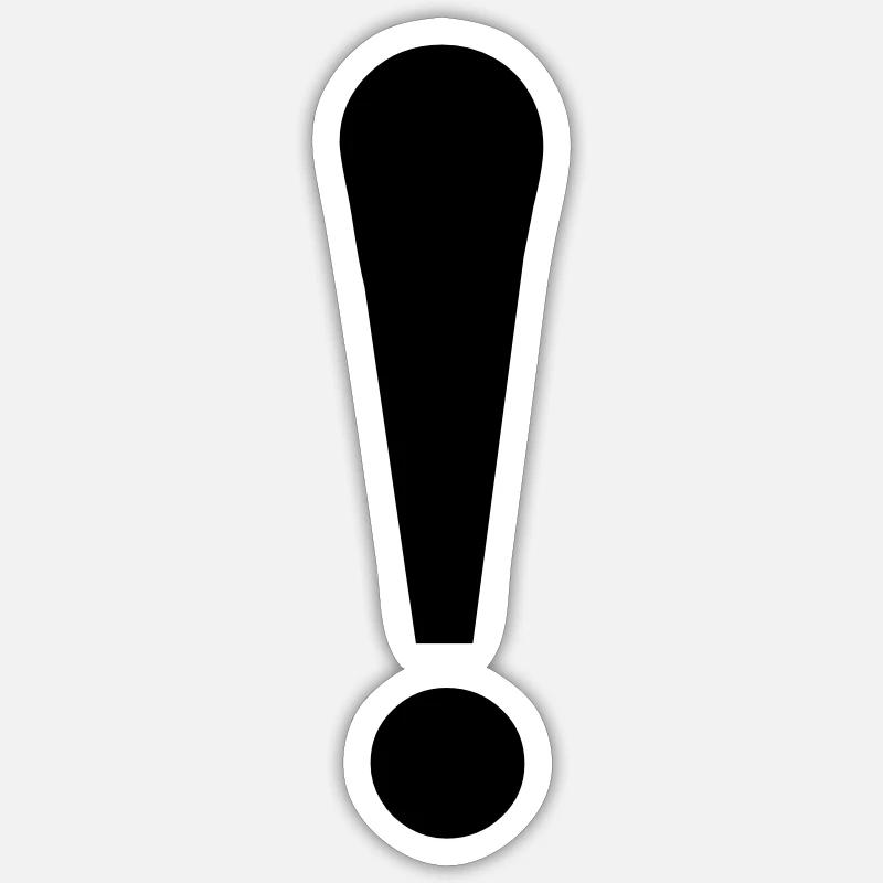 Exclamation point - Sticker size S (10 x 10 cm) - white matte