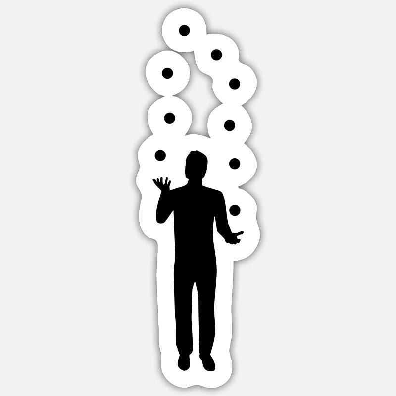 Juggling - Sticker size S (10 x 10 cm) - white matte