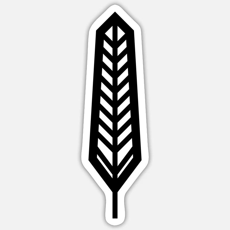 Feder - Sticker Größe S (10 x 10 cm) - Mattweiß