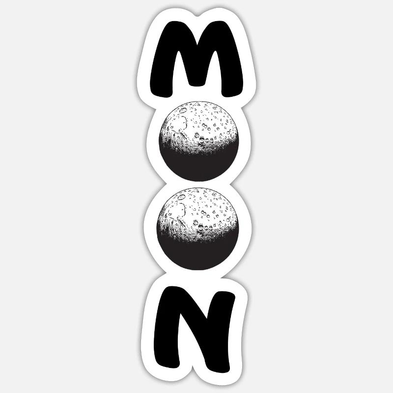 lune MOON MOON - Sticker taille S (10 x 10 cm) - blanc mat