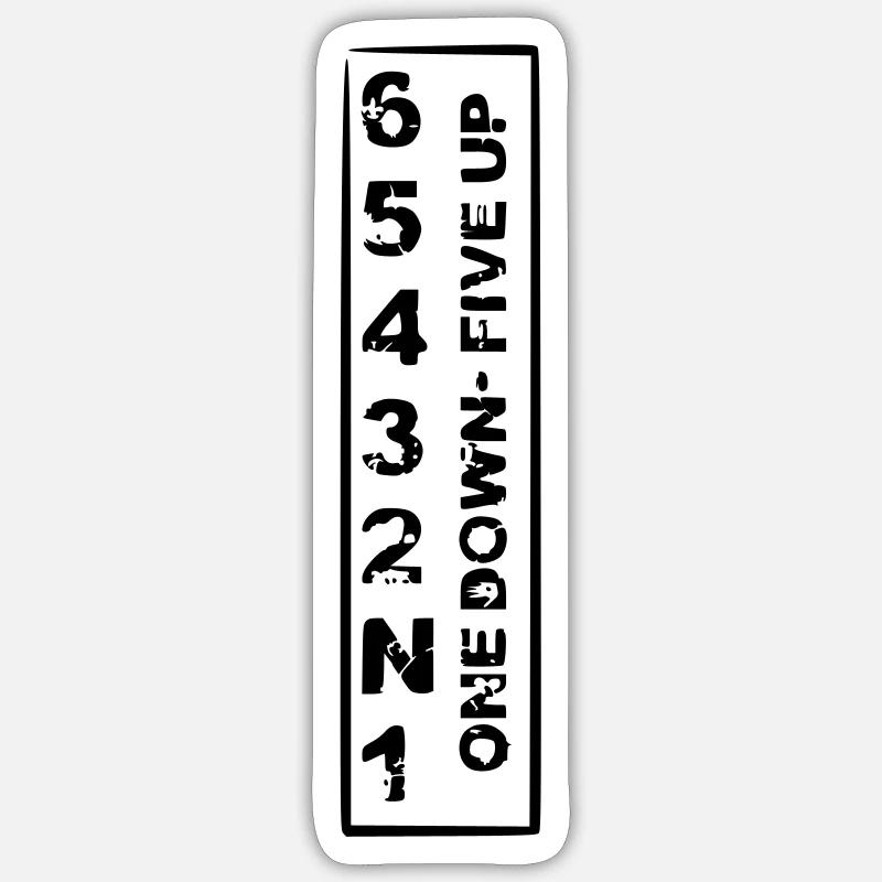 one down five up - Sticker size S (10 x 10 cm) - white matte