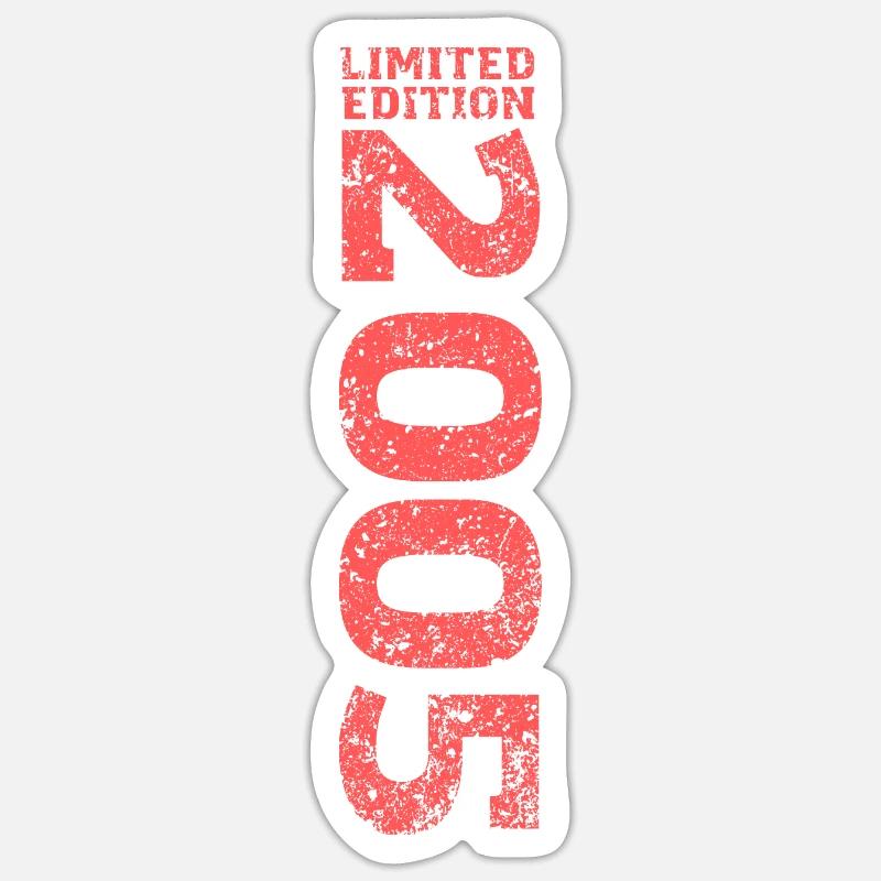 Limited Edition 2005 18. Geburtstag Geschenk - Sticker Größe S (10 x 10 cm) - Mattweiß