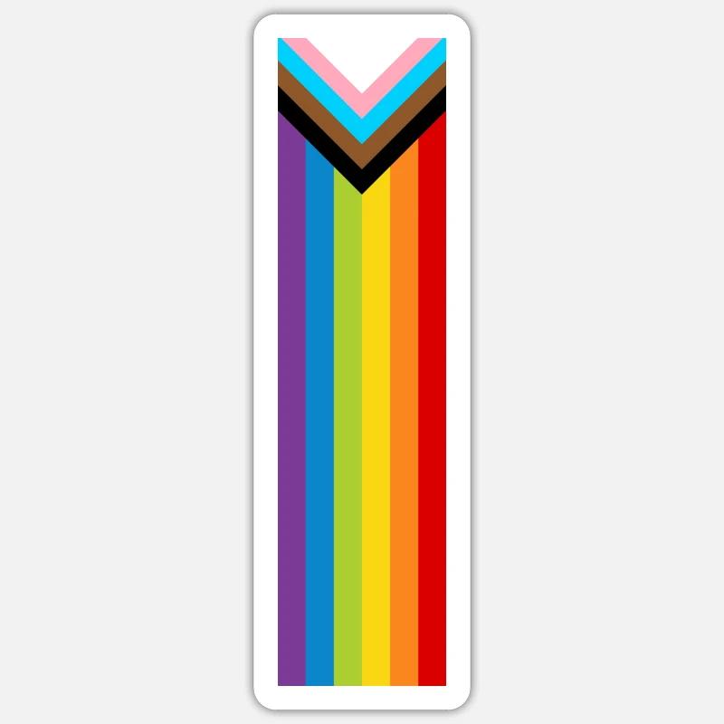Drapeau de la fierté LGBTQ + Nouveau drapeau de progrès arc-en-ciel Sticker taille S (10 x 10 cm)