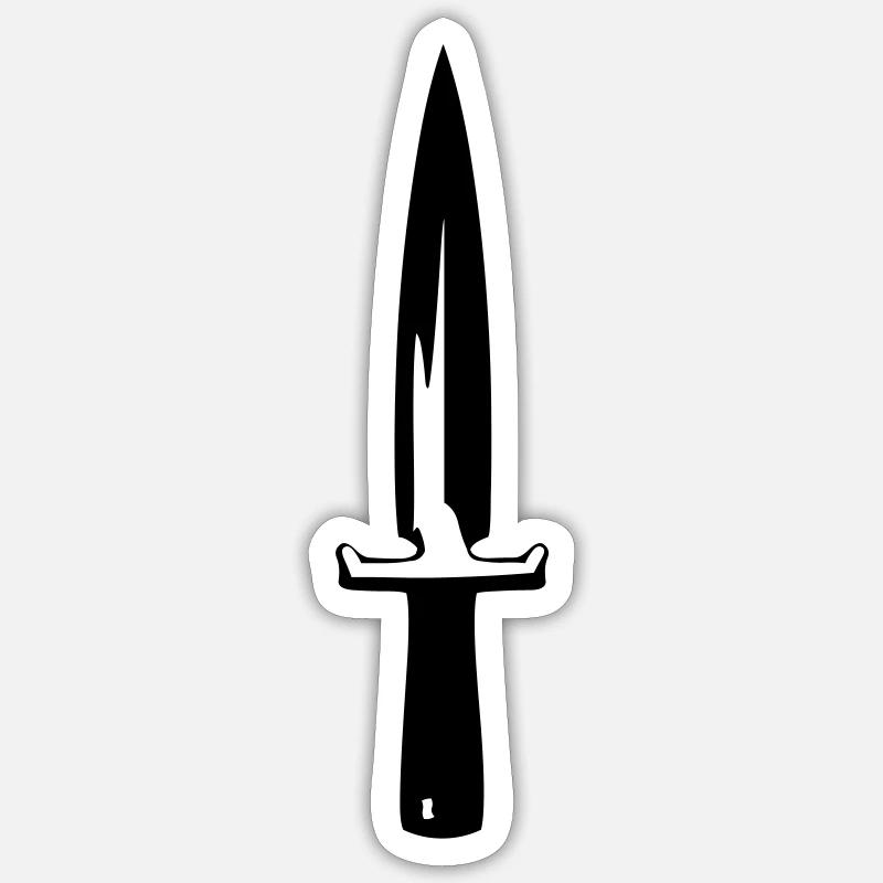 messer - Sticker Größe S (10 x 10 cm) - Mattweiß