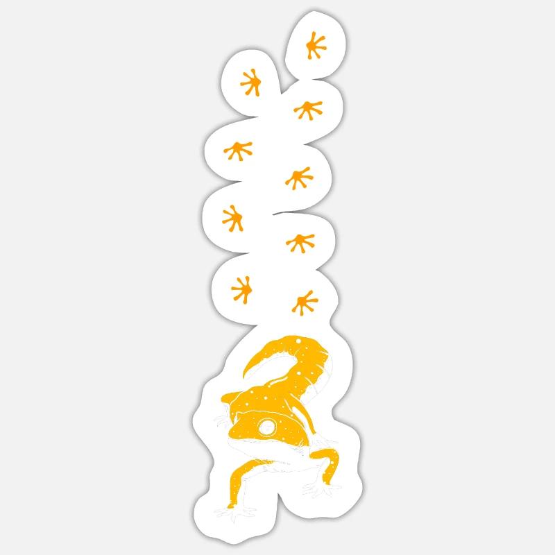 Gecko léopard - Sticker taille S (10 x 10 cm) - blanc mat