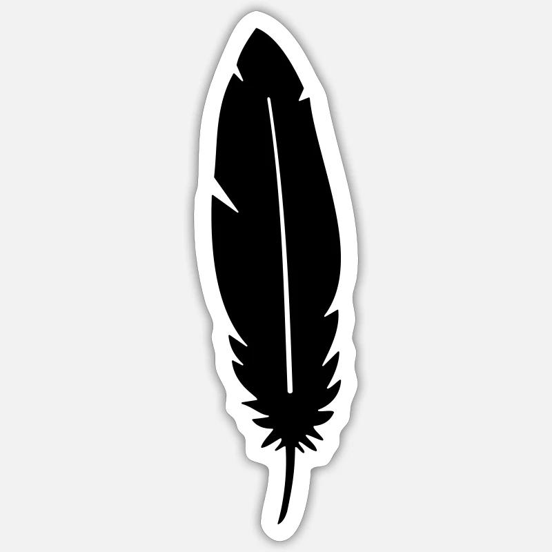 Feder silhouette - Sticker Größe S (10 x 10 cm) - Mattweiß