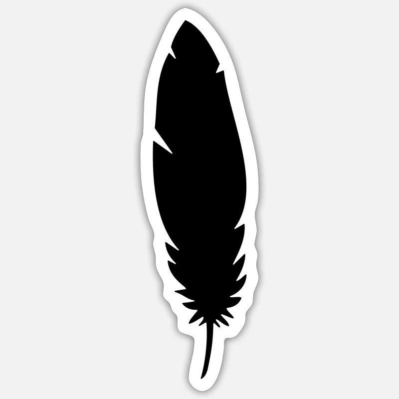 feder  - Sticker Größe S (10 x 10 cm) - Mattweiß