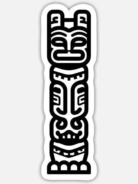 Totem - Sticker Größe S (10 x 10 cm) - Mattweiß