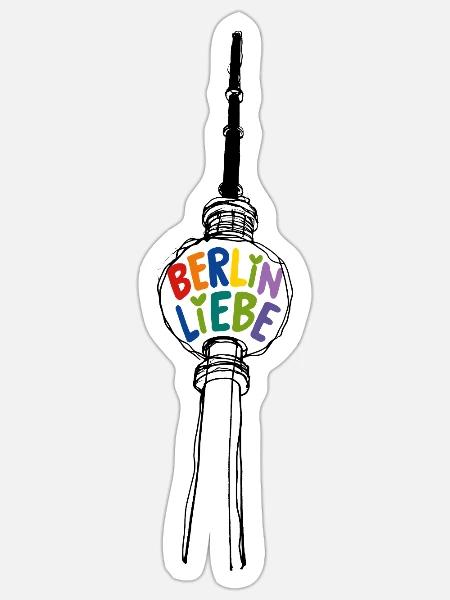 Berlin liebe dir! - Sticker Größe S (10 x 10 cm) - Mattweiß