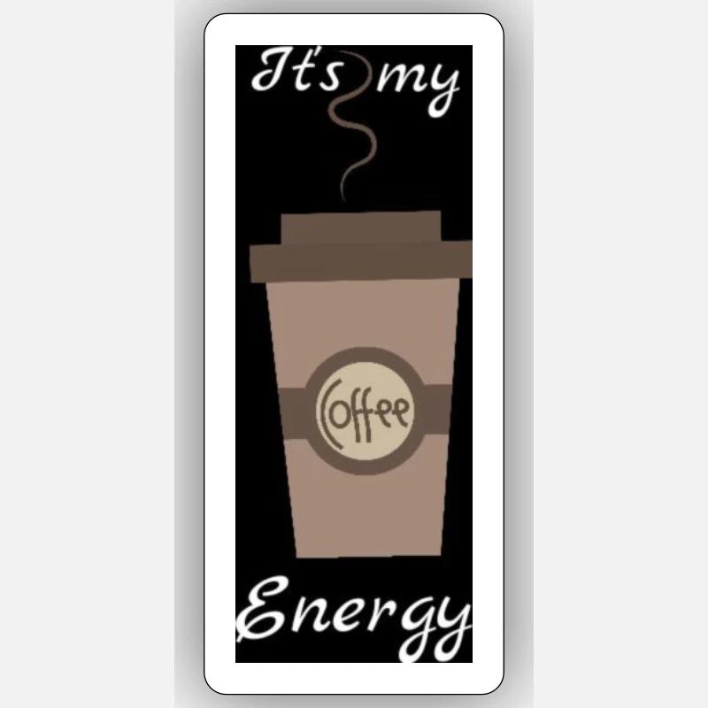 Café du matin - Sticker taille S (10 x 10 cm) - blanc mat