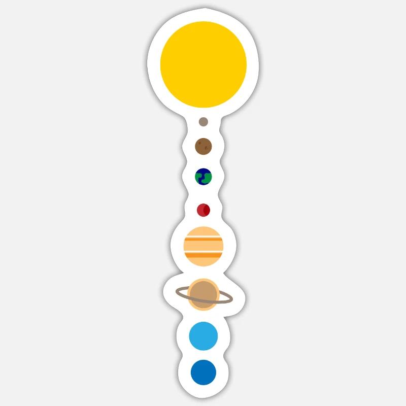 Système solaire minimal - Sticker taille S (10 x 10 cm) - blanc mat