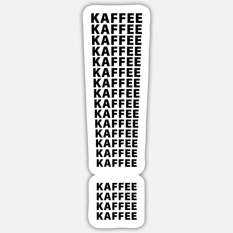 Kaffeekaffeekaffee-Ausrufezeichen Kaffee-Design - Sticker Größe S (10 x 10 cm) - Mattweiß
