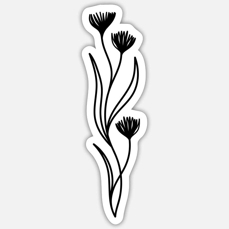 fleur - Sticker taille S (10 x 10 cm) - blanc mat