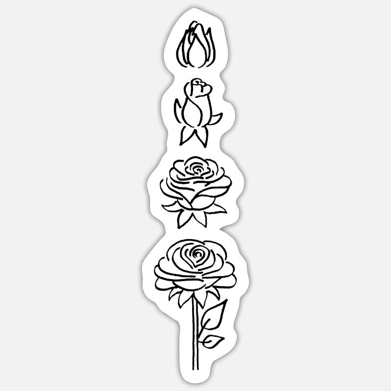 éclosion d'une fleur noire - Sticker taille S (10 x 10 cm) - blanc mat