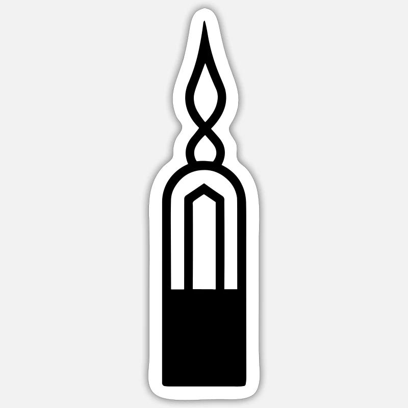 Bougie - Sticker taille S (10 x 10 cm) - blanc mat