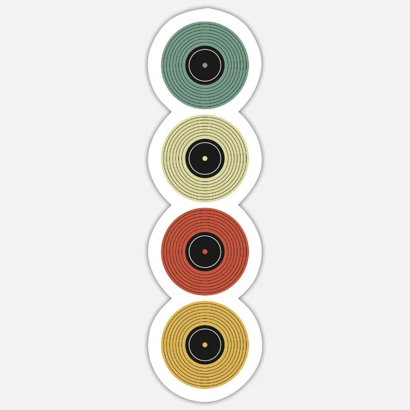 Vintage Retro Vinyl - Sticker Größe S (10 x 10 cm) - Mattweiß