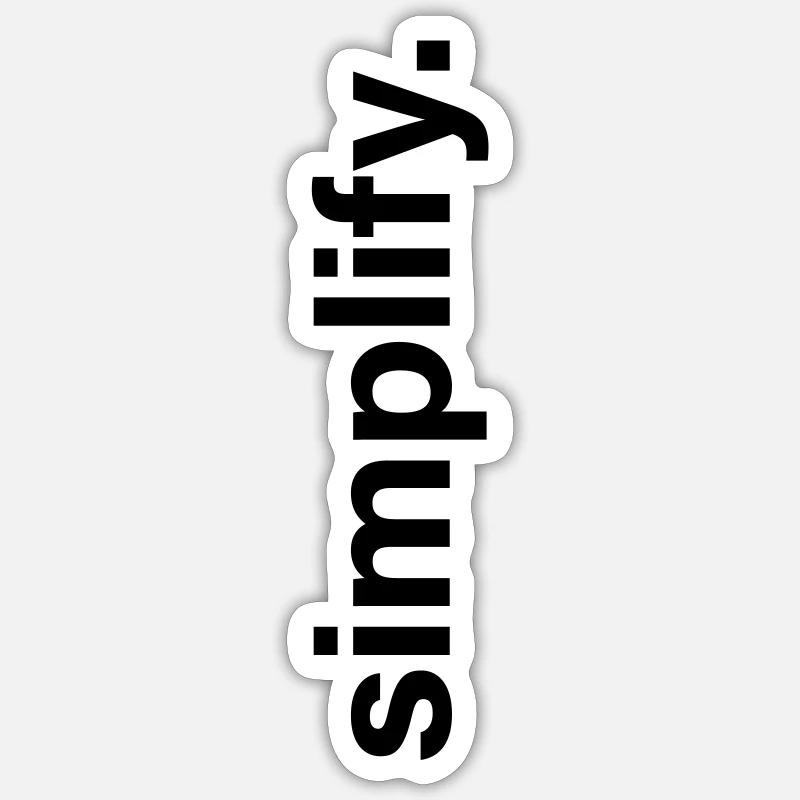simplifier - Sticker taille S (10 x 10 cm) - blanc mat