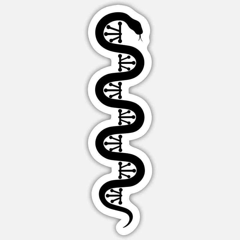 Serpent ADN 3 - Sticker taille S (10 x 10 cm) - blanc mat