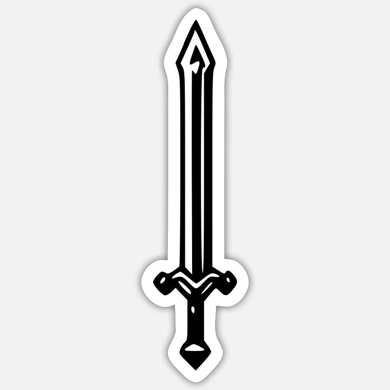 Epée - Sticker taille S (10 x 10 cm) - blanc mat