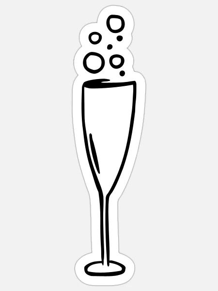 Sekt - Sticker Größe S (10 x 10 cm) - Mattweiß