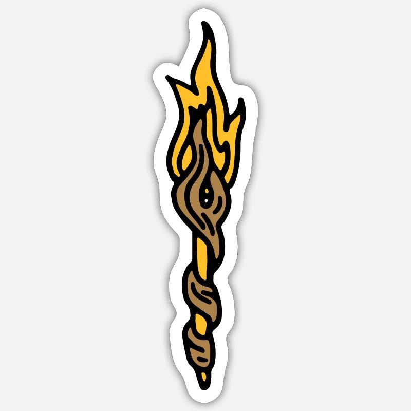 Magic wand torch wizard magic magician Sticker size S (10 x 10 cm)