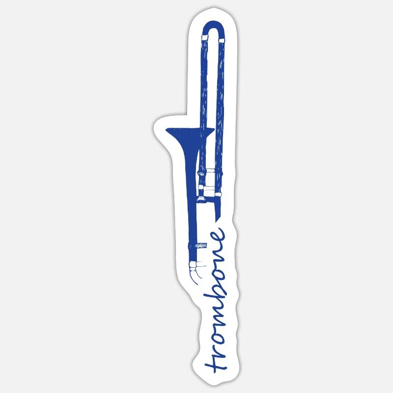 Trombone - Sticker taille S (10 x 10 cm) - blanc mat