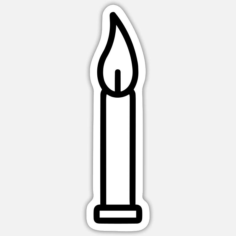 Kerze - Sticker Größe S (10 x 10 cm) - Mattweiß