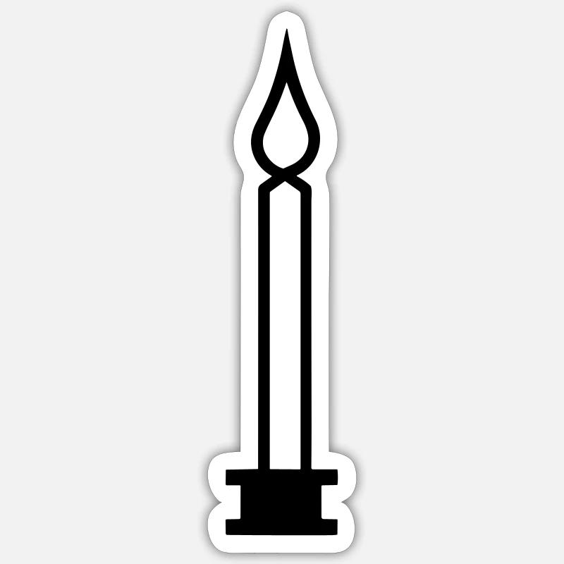 Bougie - Sticker taille S (10 x 10 cm) - blanc mat