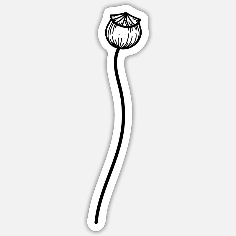 Mohn Blume 2 - Sticker Größe S (10 x 10 cm) - Mattweiß