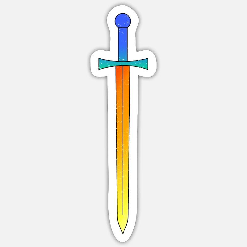 Flame Sword - Magical - Sticker size S (10 x 10 cm) - white matte