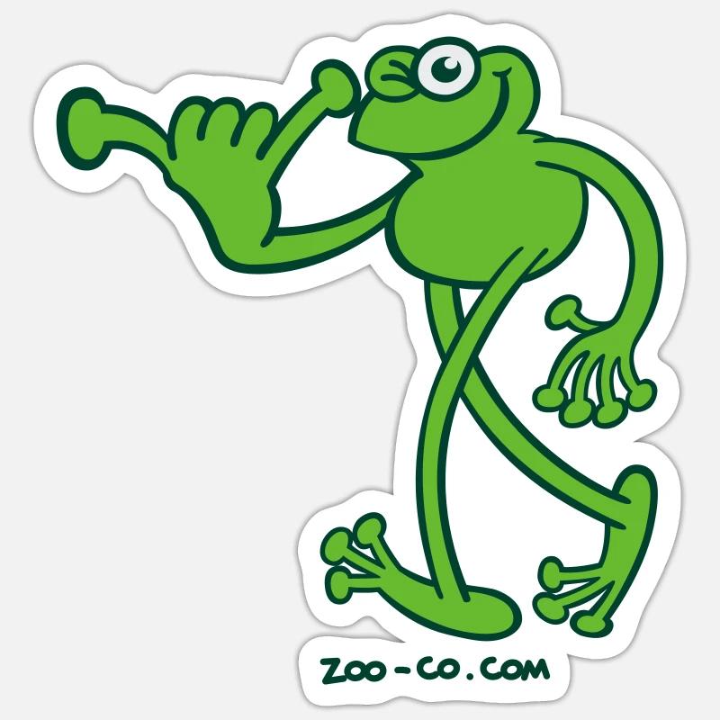 Hawaiian Frog - Sticker size S (10 x 10 cm) - white matte
