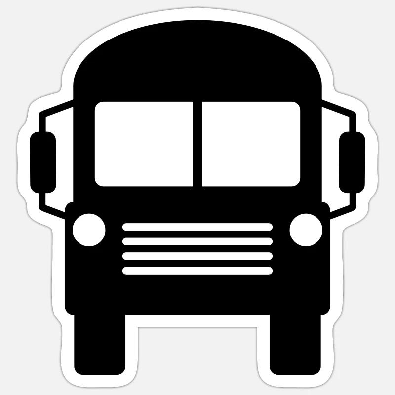 Schulbus Bus - Sticker Größe S (10 x 10 cm) - Mattweiß