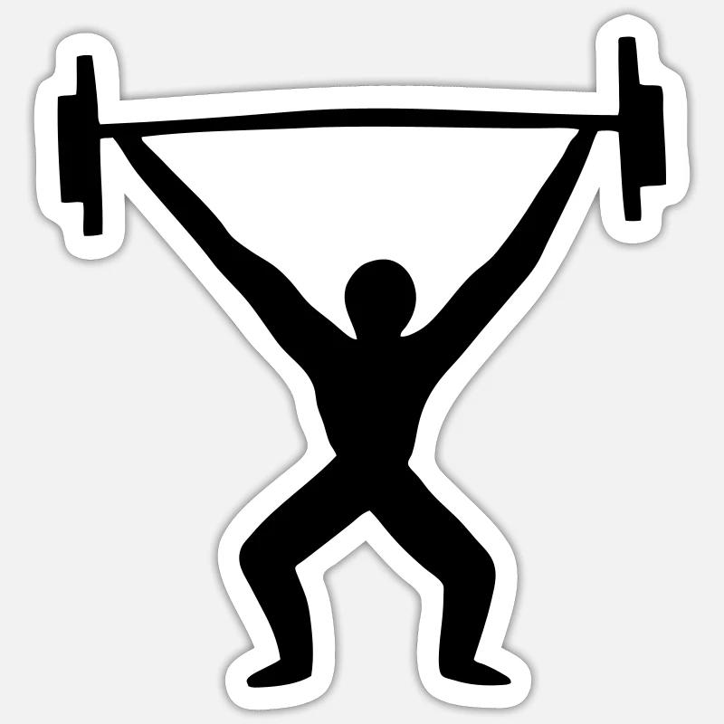 Gewichtheber - Sticker Größe S (10 x 10 cm) - Mattweiß