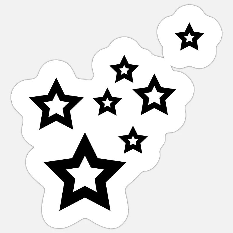 étoiles - Sticker taille S (10 x 10 cm) - blanc mat