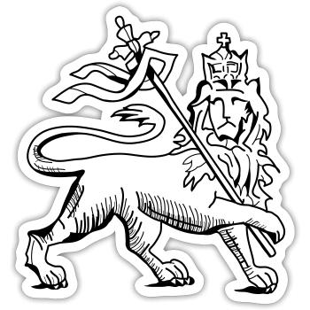 Lion of judah, ancient version by skashirts - Sticker Größe S (10 x 10 cm) - Mattweiß - Vorne