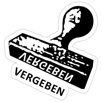 Vergeben - Stempel - Sticker Größe S (10 x 10 cm) - Mattweiß - Vorne