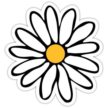 Marguerites - Sticker taille S (10 x 10 cm) - blanc mat - Devant