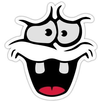 Insecure Anxious Comic Cartoon Face - Sticker size S (10 x 10 cm) - white matte - Front