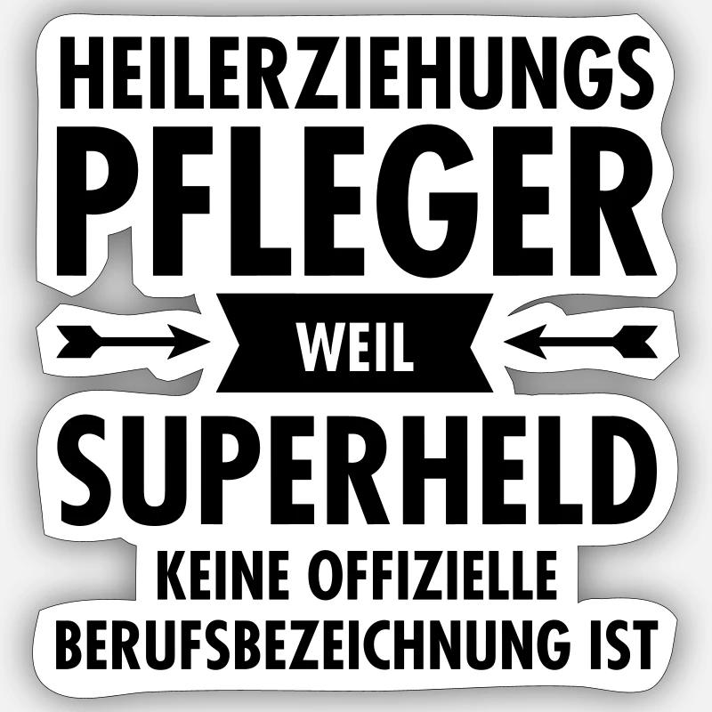 Heilerziehungspfleger - Superheld Sticker Größe S (10 x 10 cm)