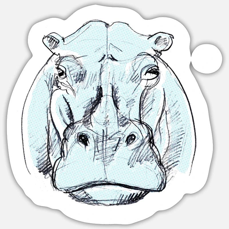 hippo Sticker size S (10 x 10 cm)