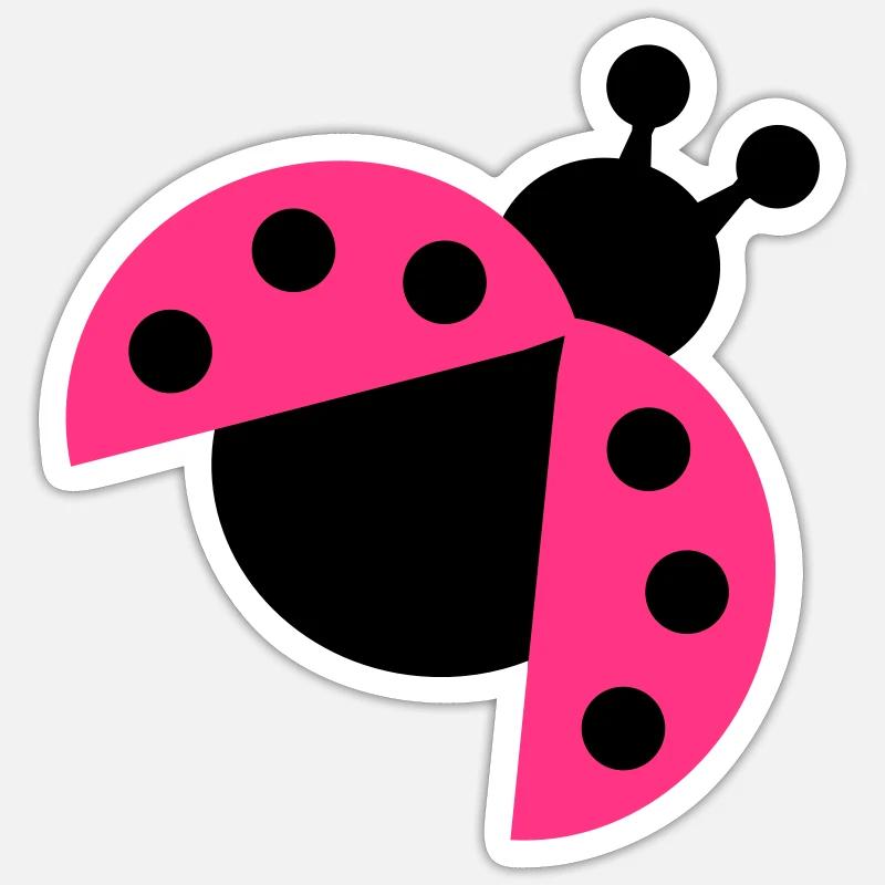 coccinelle - Sticker taille S (10 x 10 cm) - blanc mat