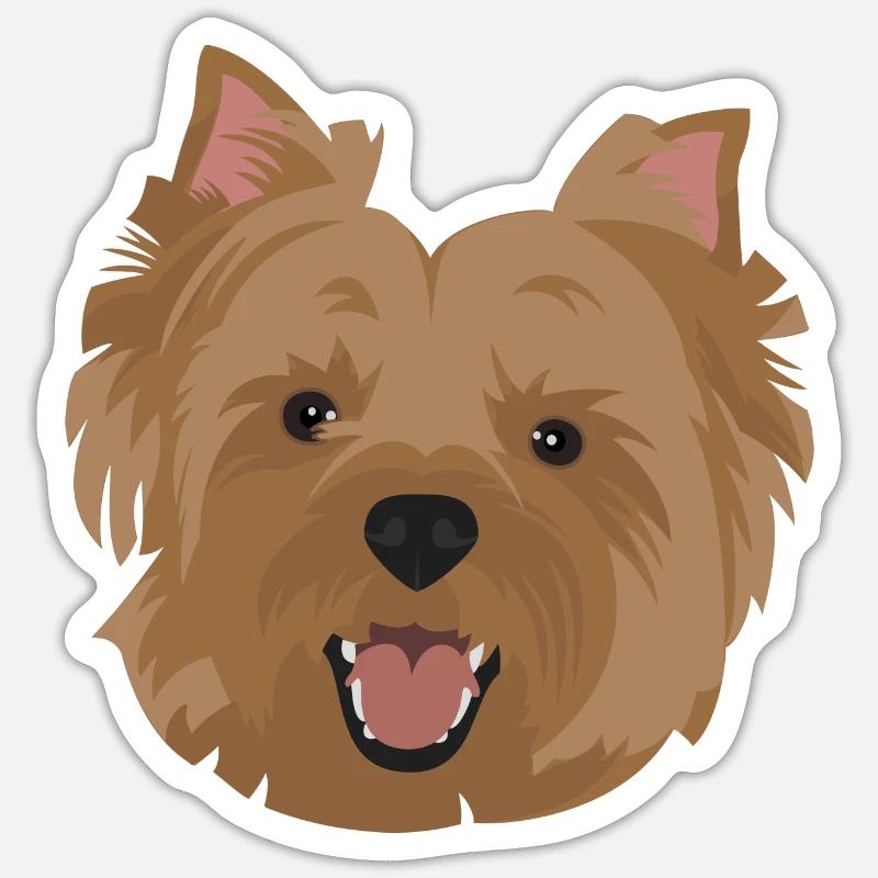 Yorkshire - Sticker Größe S (10 x 10 cm) - Mattweiß