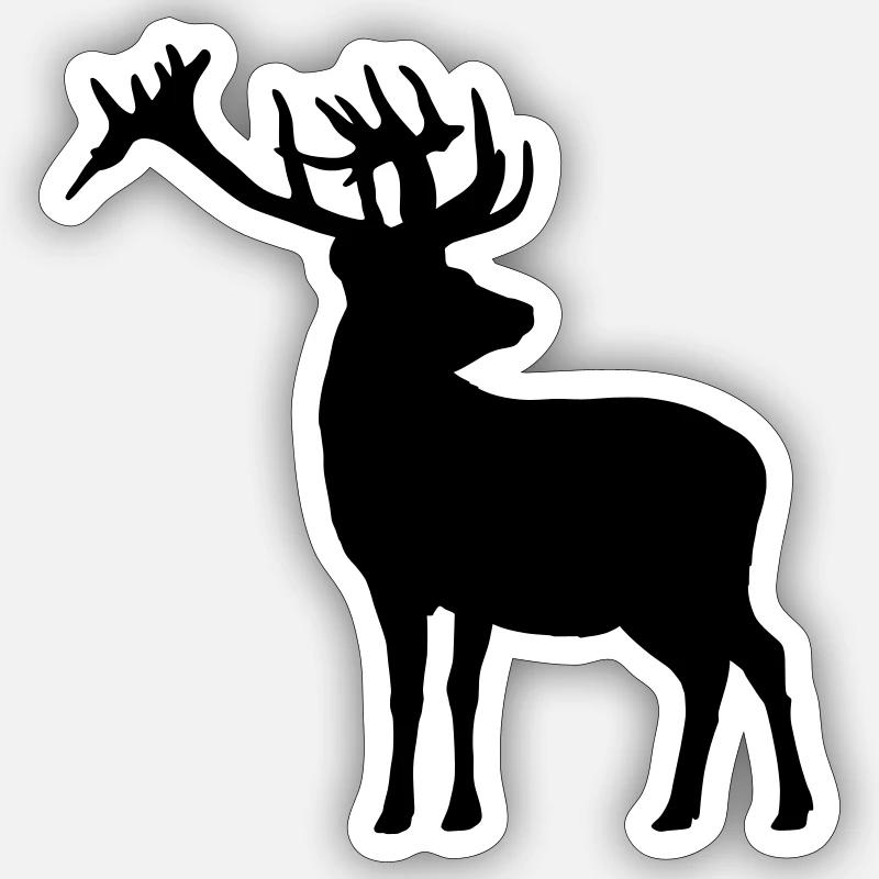 deer - Sticker size S (10 x 10 cm) - white matte
