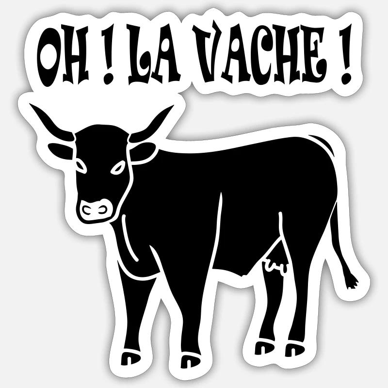 OH LA VACHE Sticker taille S (10 x 10 cm)